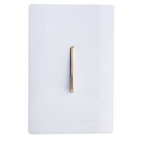 Cj Interruptor Simples Vertical Com Suporte 4x2 - Dicompel Novara Branco Gold