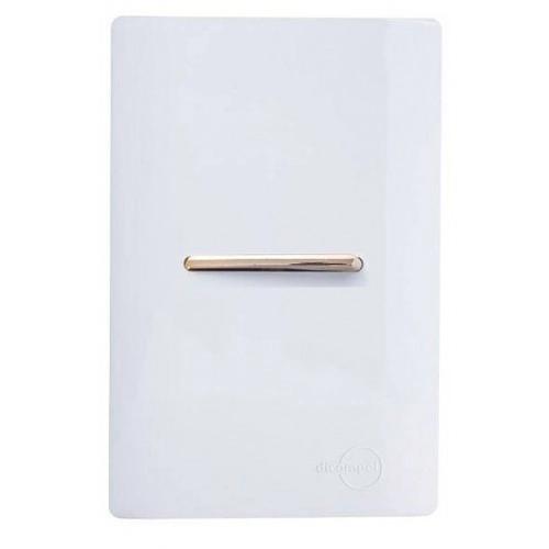 Cj Interruptor Simples Horizontal Com Suporte 4x2 - Dicompel Novara Branco Gold