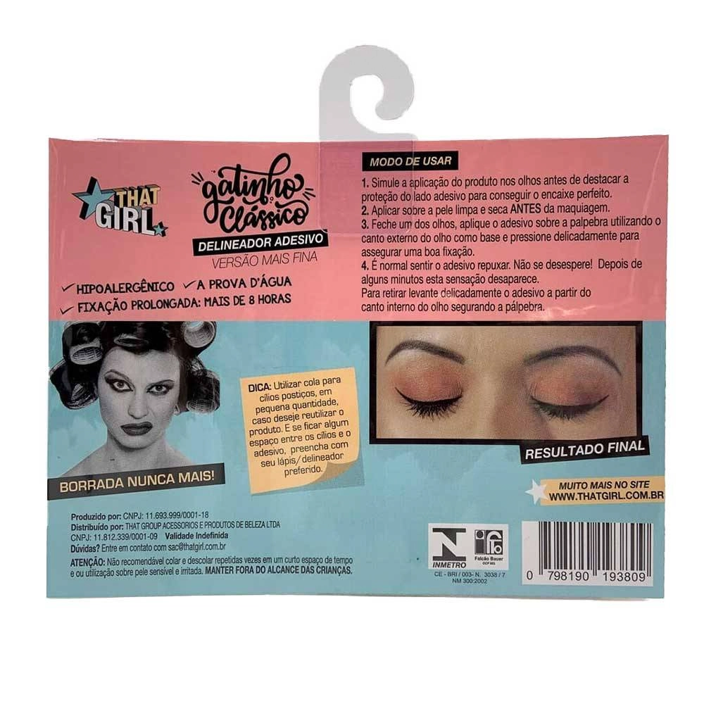 Delineador Adesivo That Girl Gatinho Classico C/4 Pares