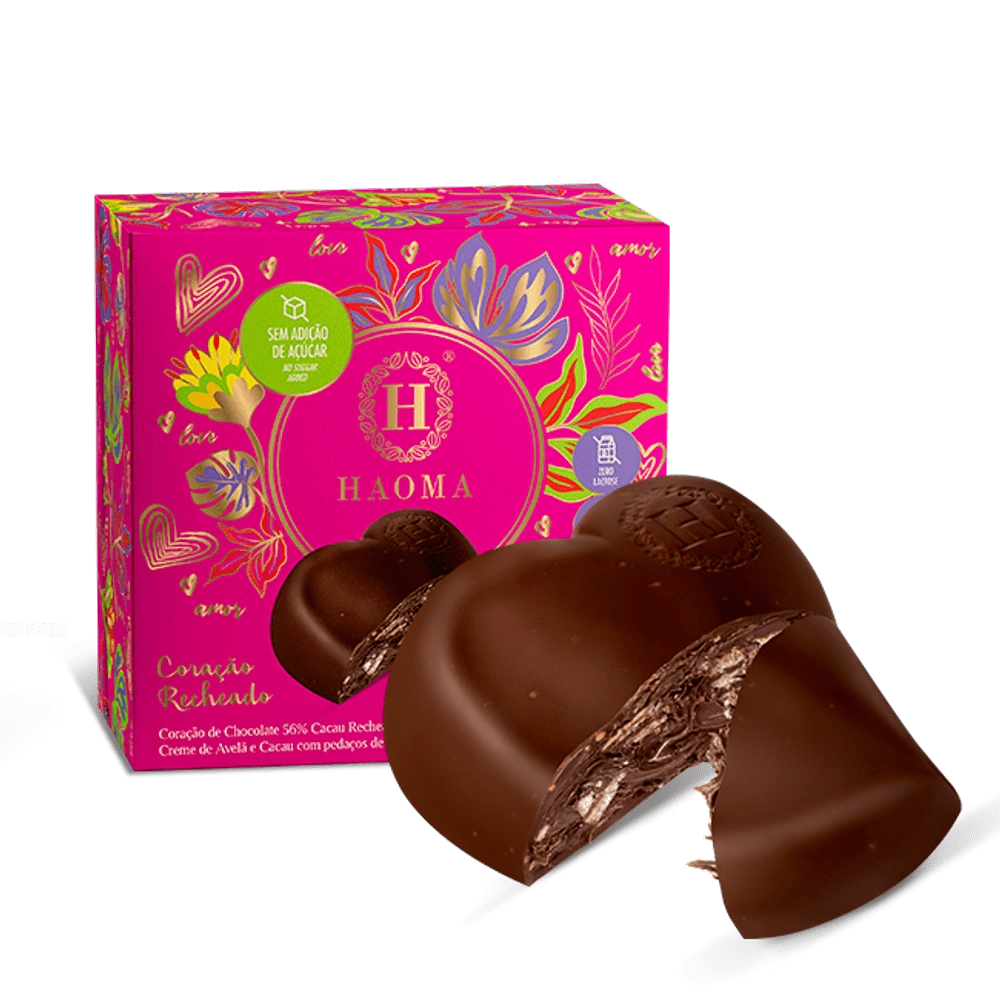 Coracao Choc Bco C/avela Haoma 330g