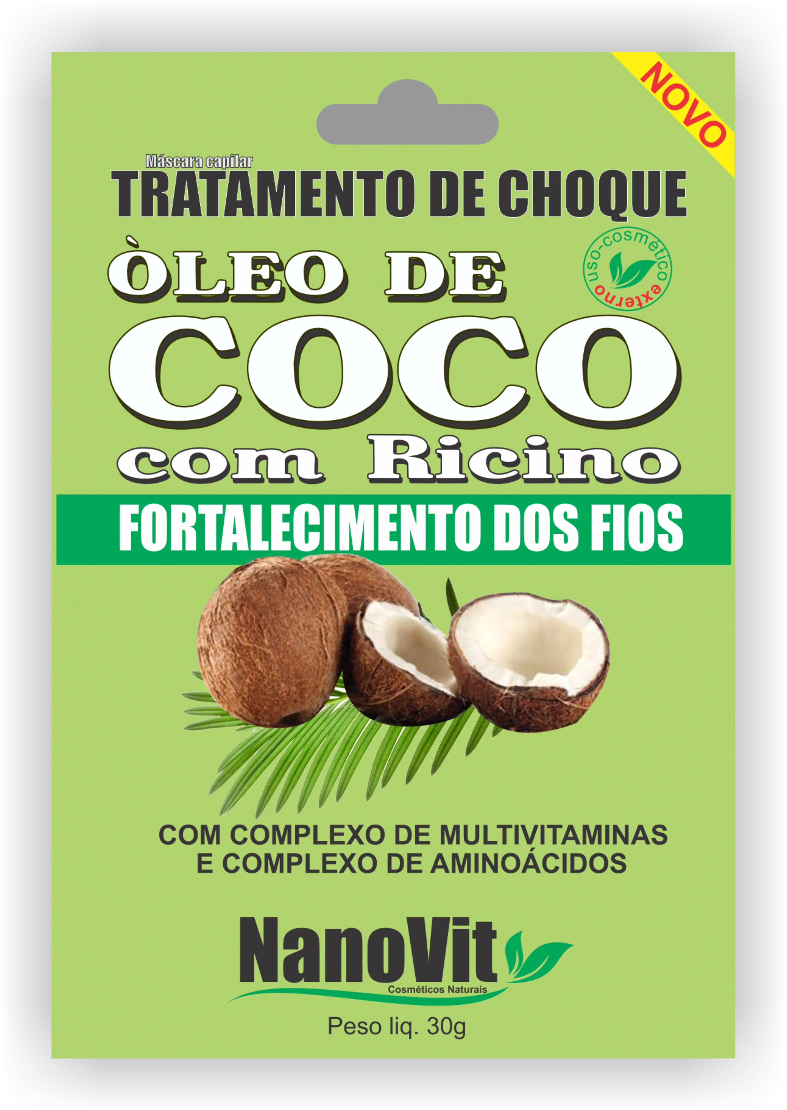 Tratamento De Choque Oleo De Coco Com Ricino 30g