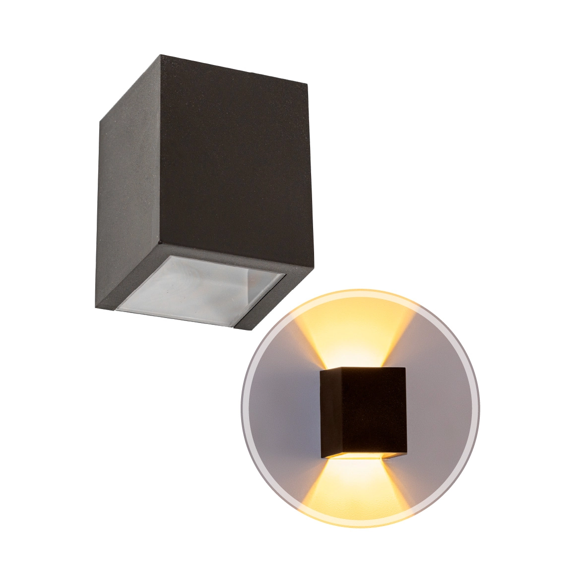 2x Arandela Efeito 2 Focos Marrom Sem Friso Box Policarbonato St1386