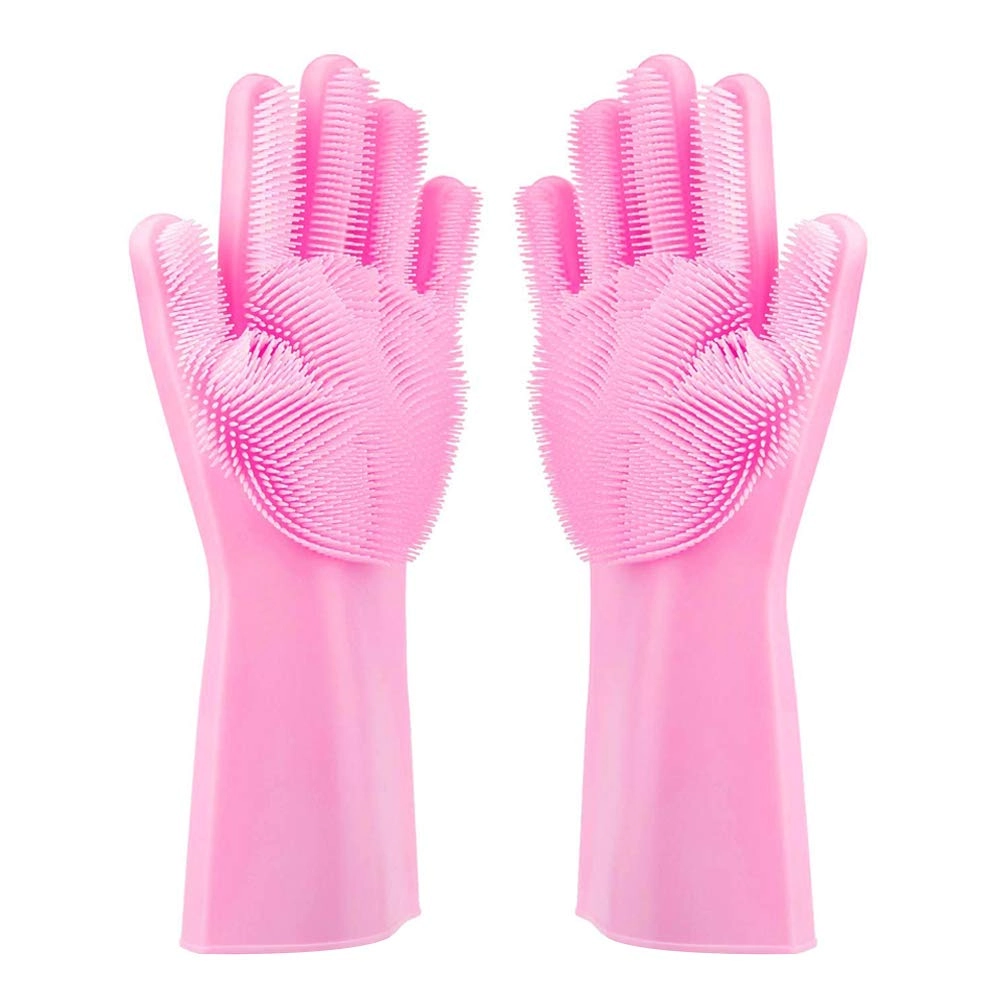 Luvas De Silicone Para Lavar Louça - Rosa