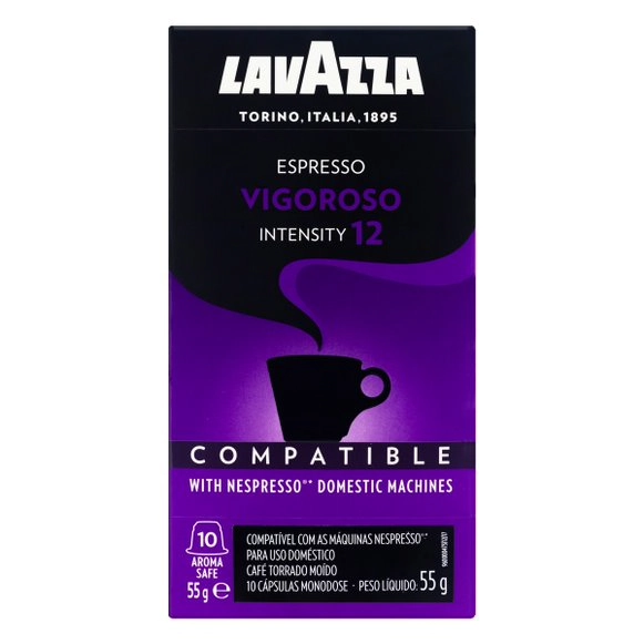 Café Em Cápsula Torrado E Moído Espresso Vigoroso Lavazza Caixa 55g 10 Unidades