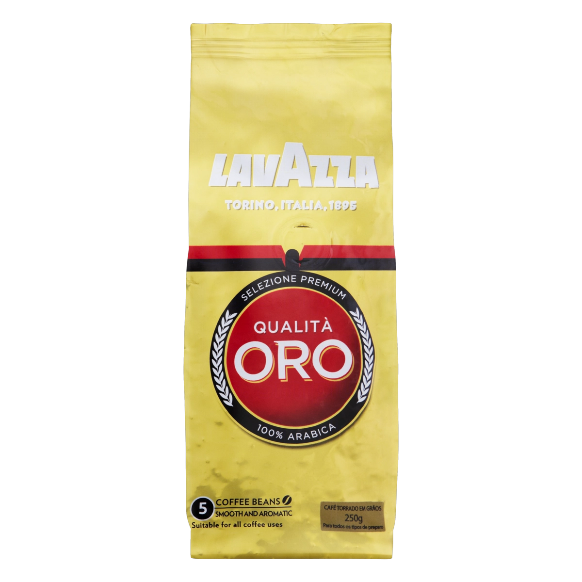 Café Torrado Em Grãos Lavazza Qualità Oro Pacote 250g