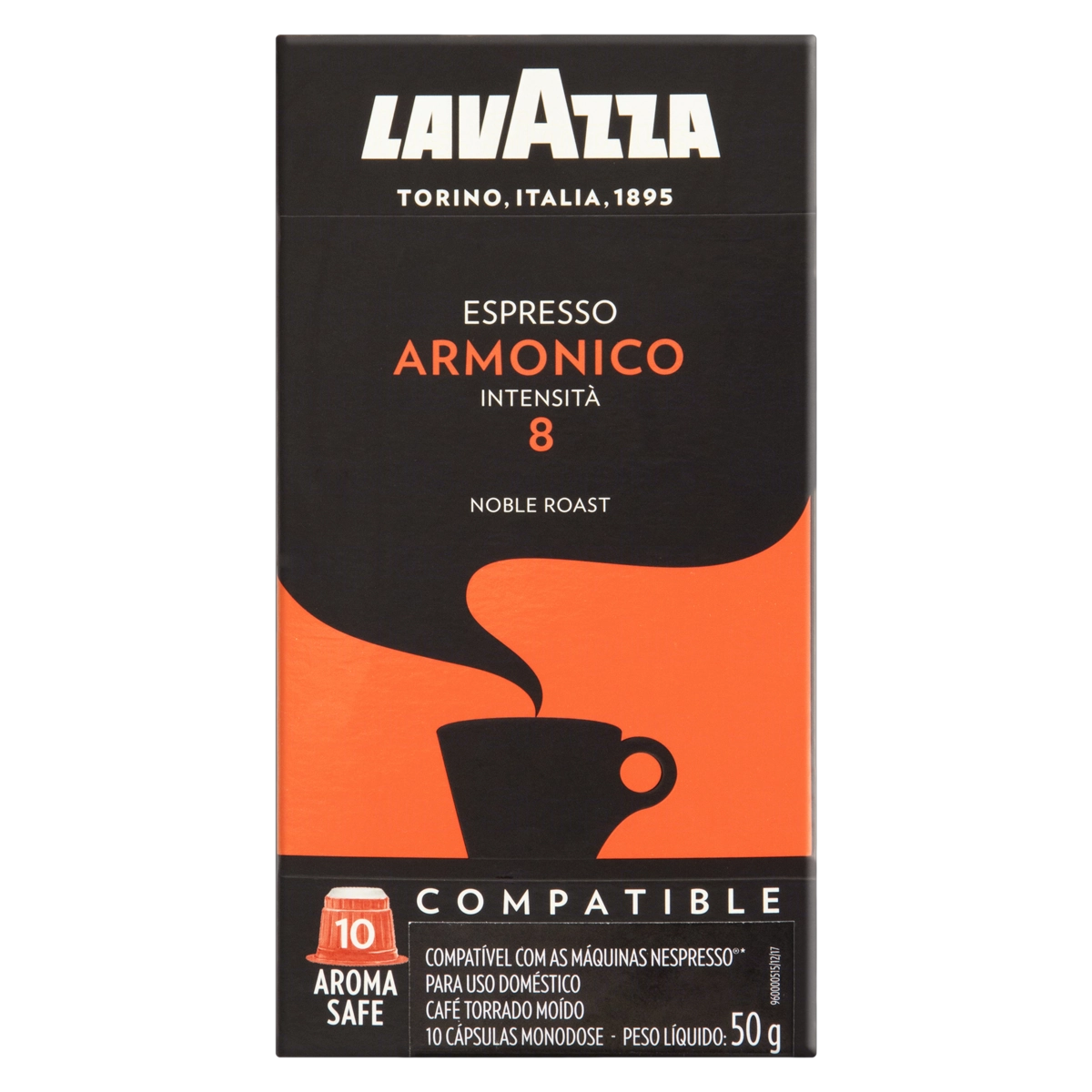 Café Em Cápsula Torrado E Moído Espresso Armonico Lavazza Caixa 50g 10 Unidades