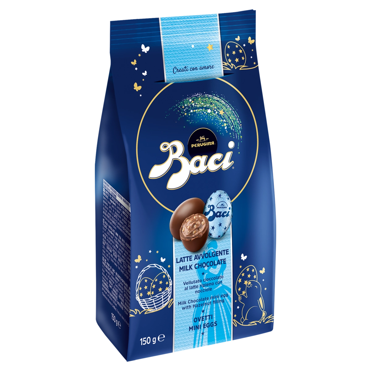 Mini Ovos De Páscoa BACI Chocolate Ao Leite Sachê 150g