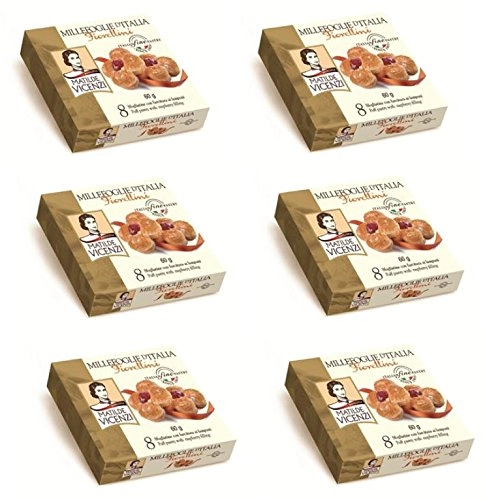 Vicenzi: Millefoglie D Italia Fiorellini Puffy Pastry Filled With Raspberries Filling 65 Gr Pack Of