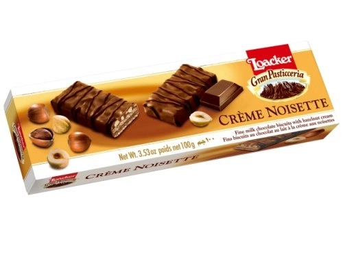 Wafer Recheio Creme De Avelã E Avelãs Picadas Cobertura Chocolate Ao Leite Loacker Patisserie Caixa