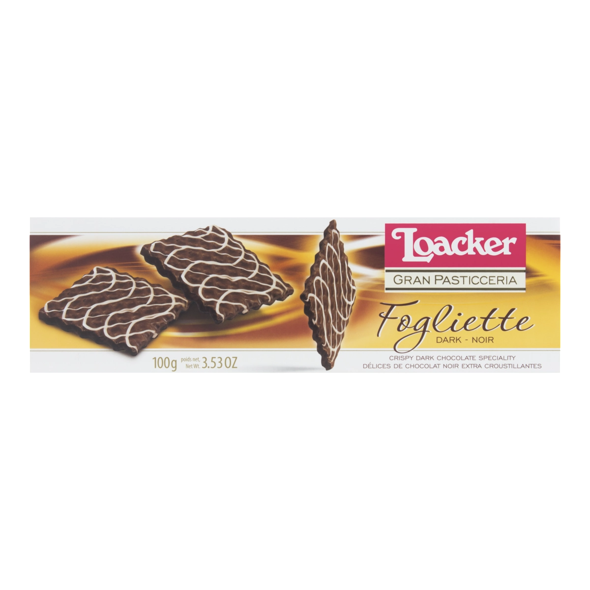 Wafer Cobertura Chocolate Amargo E Chocolate Branco Loacker Gran Pasticceria Caixa 100g