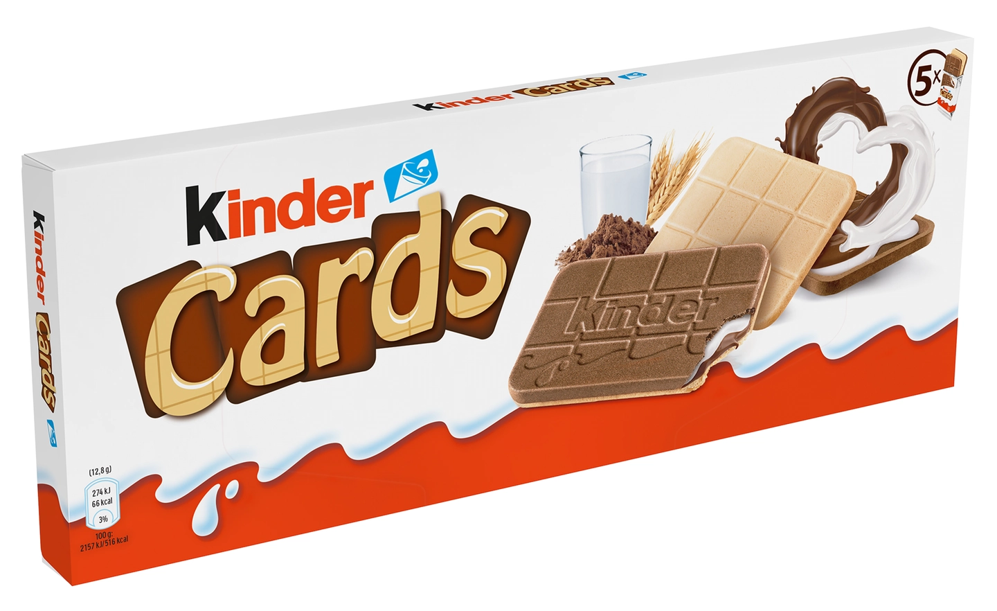 Wafer Quadrado Kinder Cards 128g