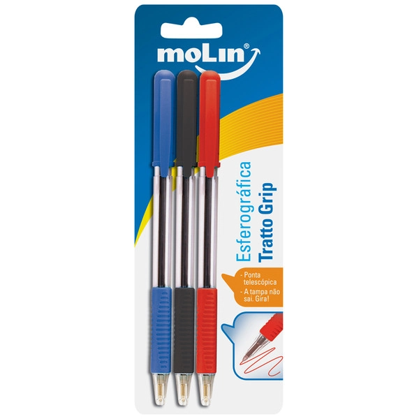 Molin Tratto Grip Esferográfica 3 Unidades