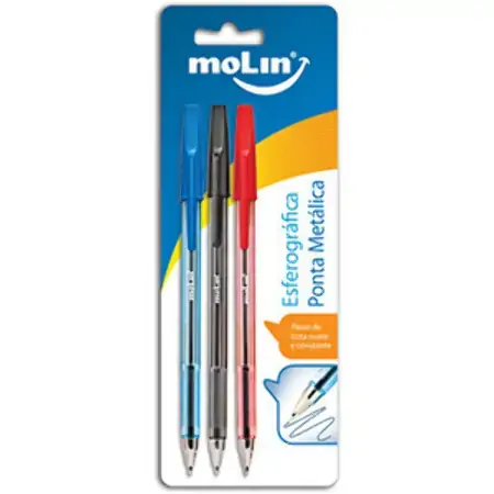 Molin Caneta Esf Tratto Grip C/3