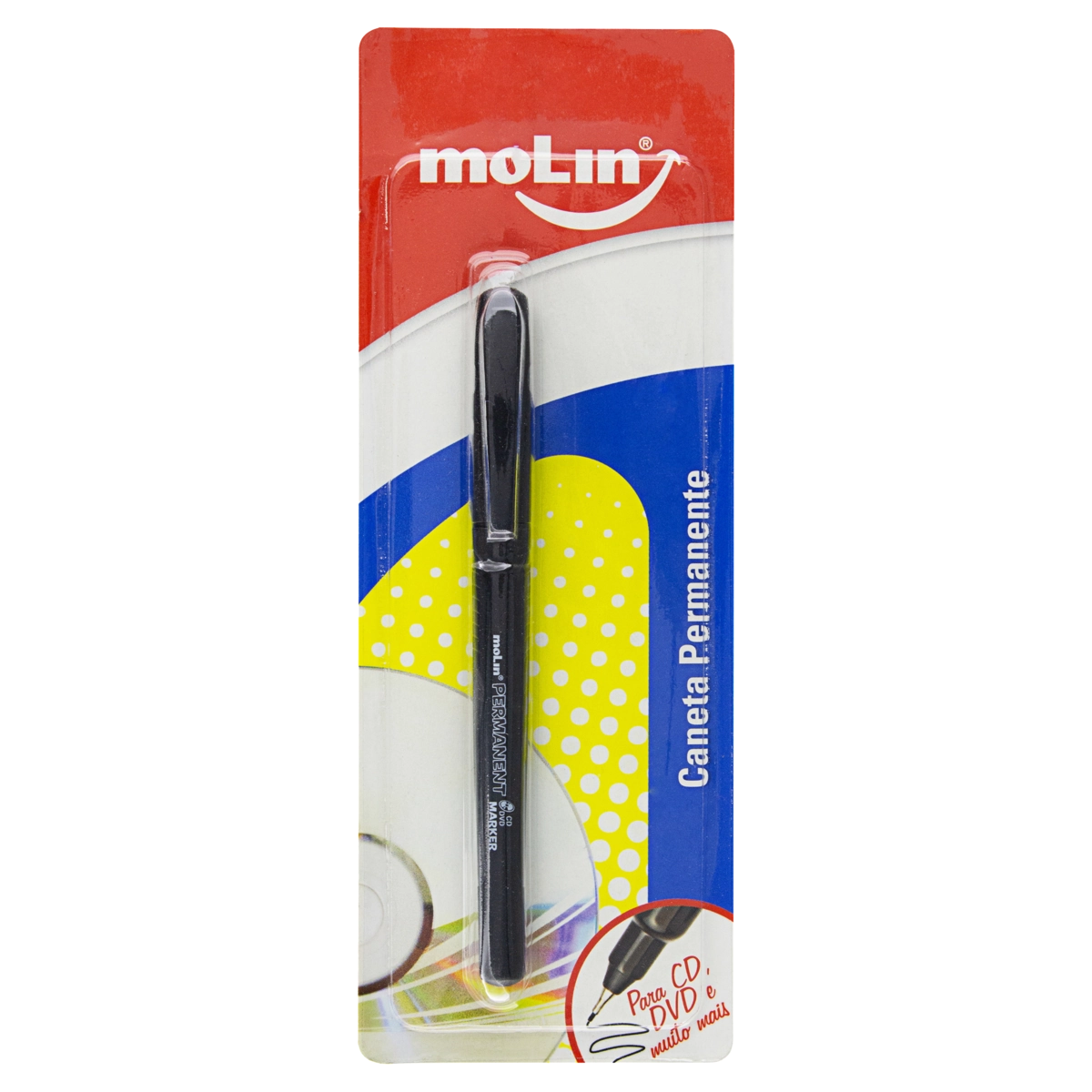Caneta Permanente Preta 0,5mm Ponta Fina Molin