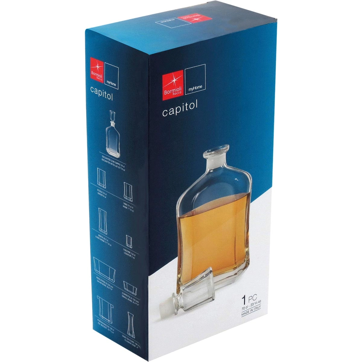 Garrafa Uísque Vidro 780Ml Bormioli Rocco Capitol 27X14X14Cm