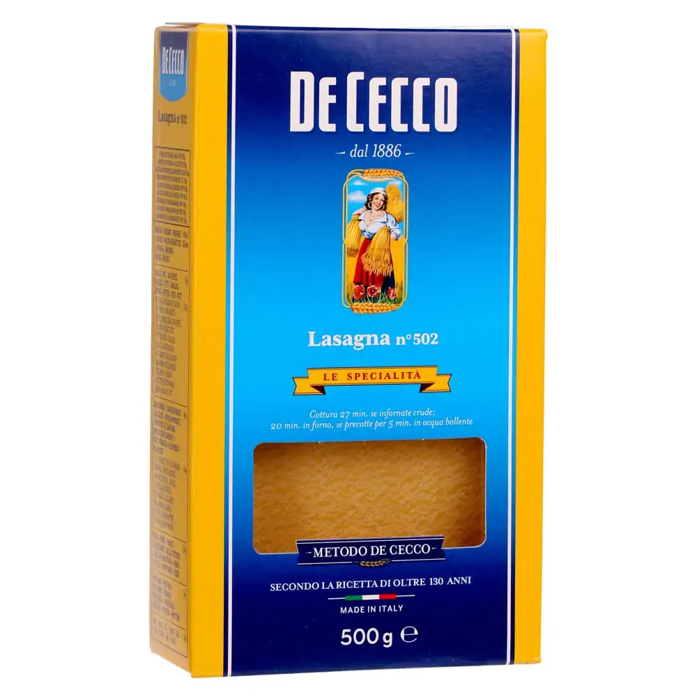 Massa De Sêmola De Trigo Para Lasanha De Cecco Caixa 500g