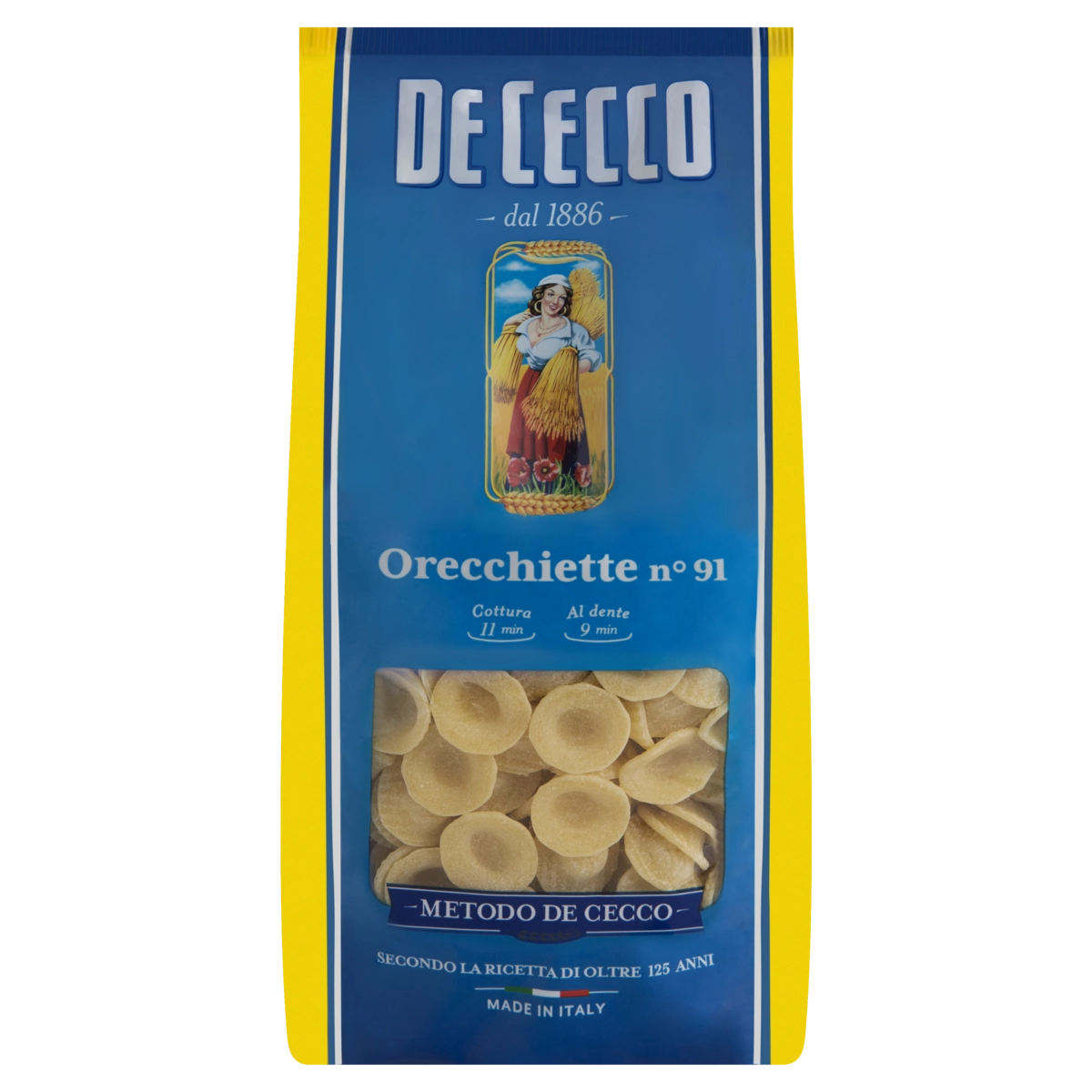 Macarrão De Sêmola De Trigo Grano Duro Orecchiette 91 De Cecco Pacote 500g