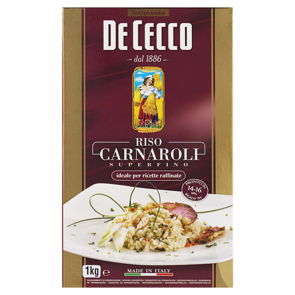 Arroz Carnaroli Tipo 1 De Cecco Caixa 1kg