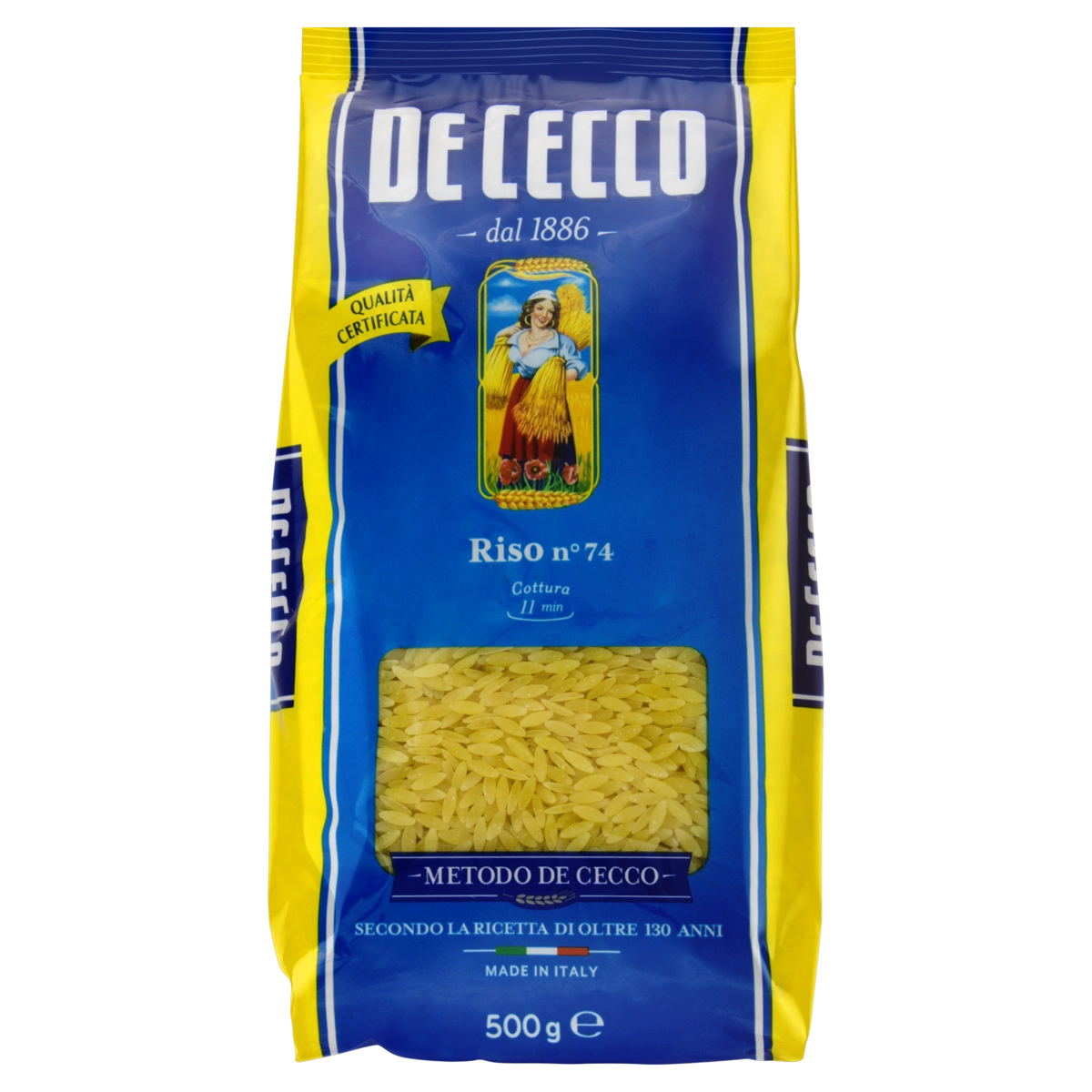Macarrão De Sêmola De Trigo Grano Duro Riso De Cecco Pacote 500g