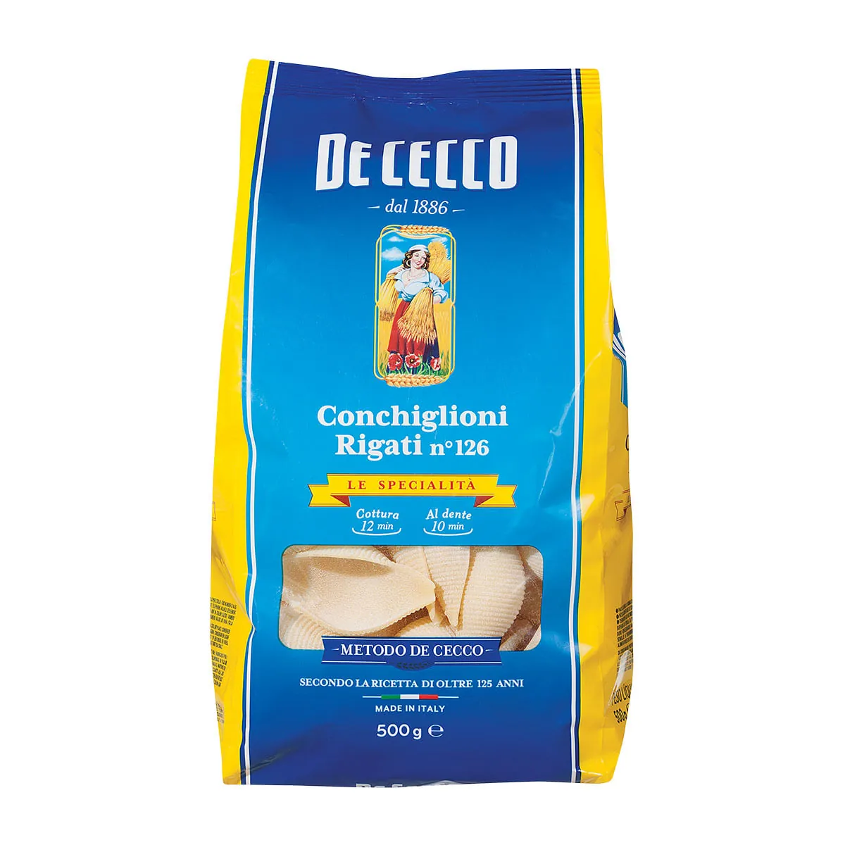 Macarrão Italiano Conchiglione DE CECCO Pacote 500g