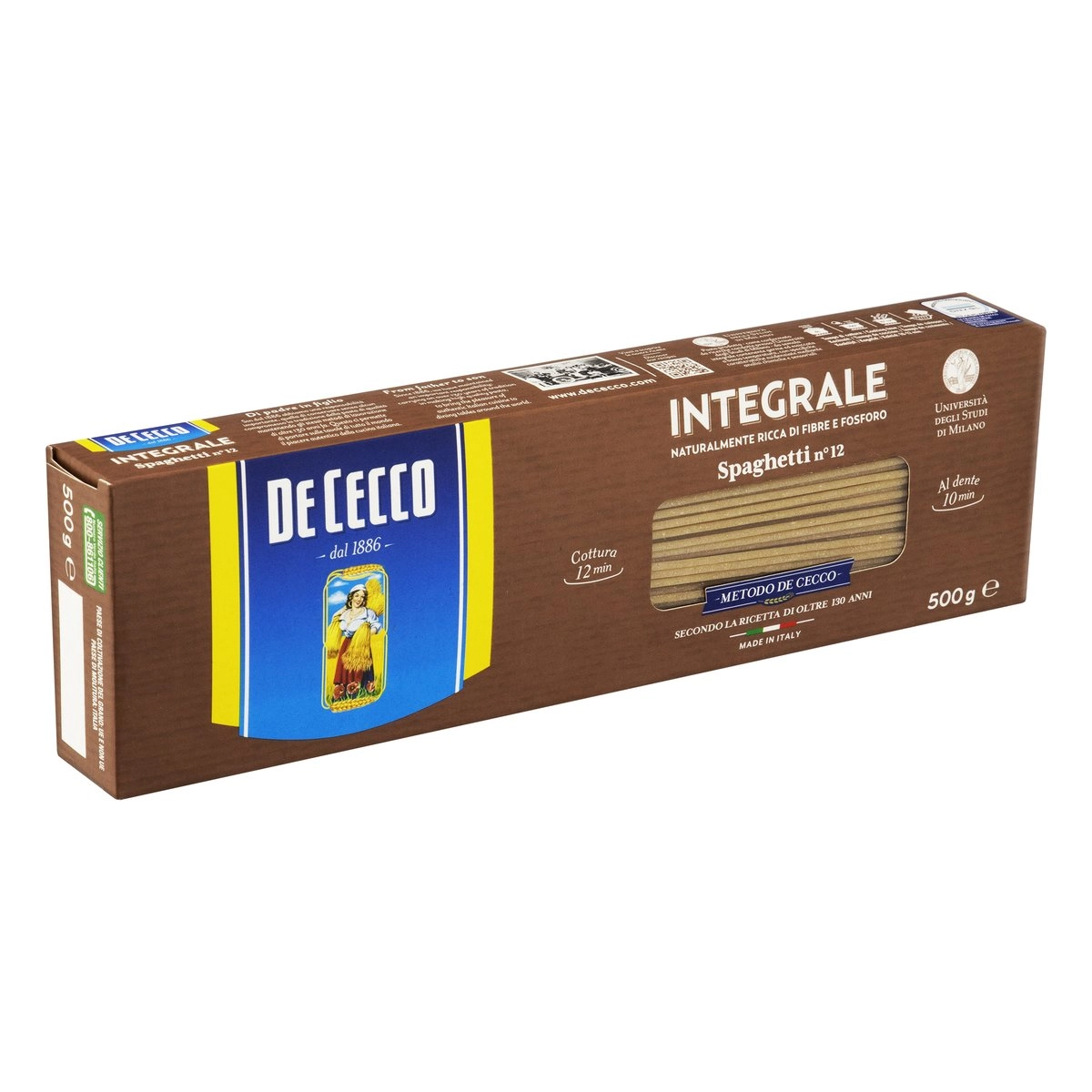 Macarrão De Trigo Grano Duro Integral Espaguete 12 De Cecco Caixa 500g