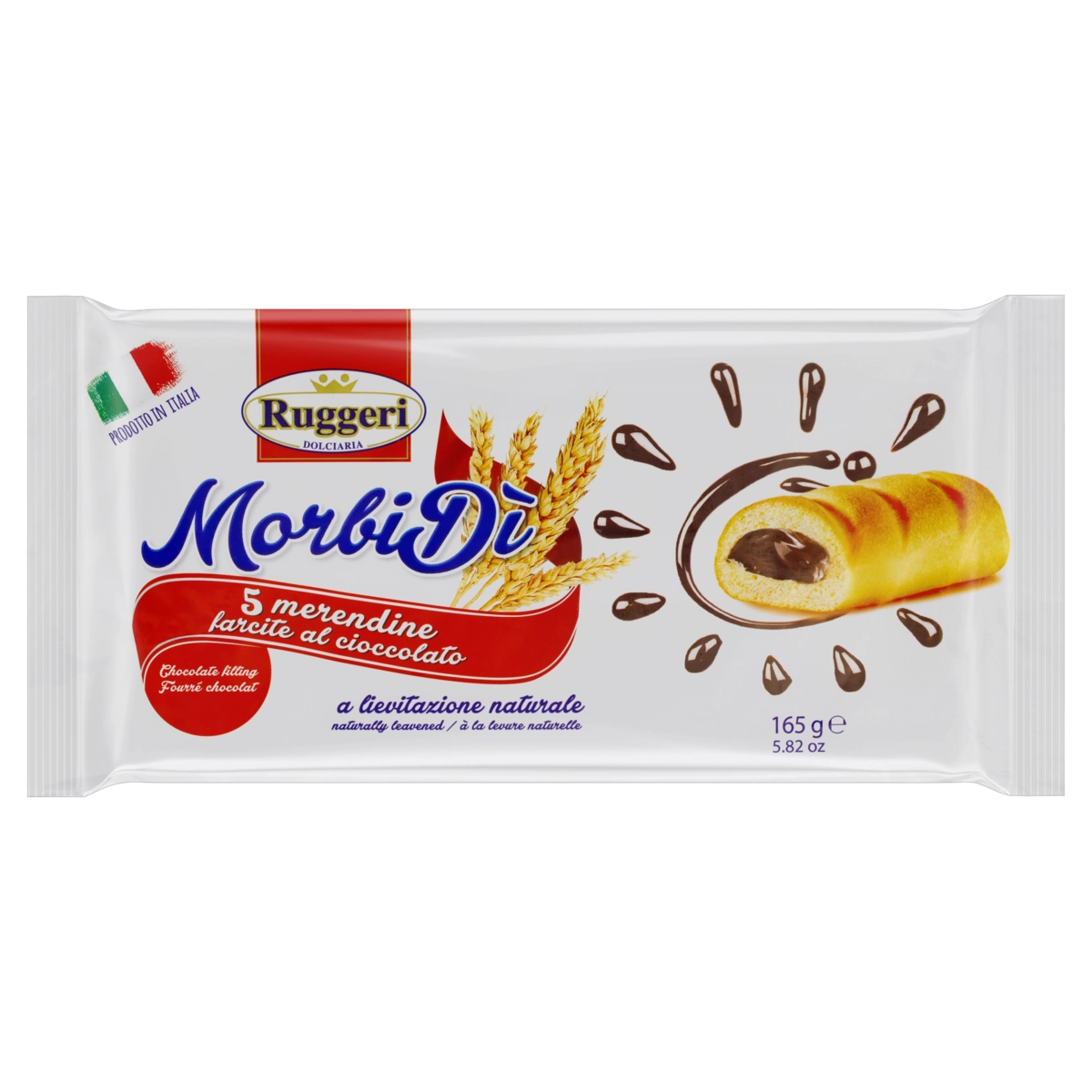 Merendine Com Recheio De Chocolate Ruggeri Pacote 165g 5 Unidades
