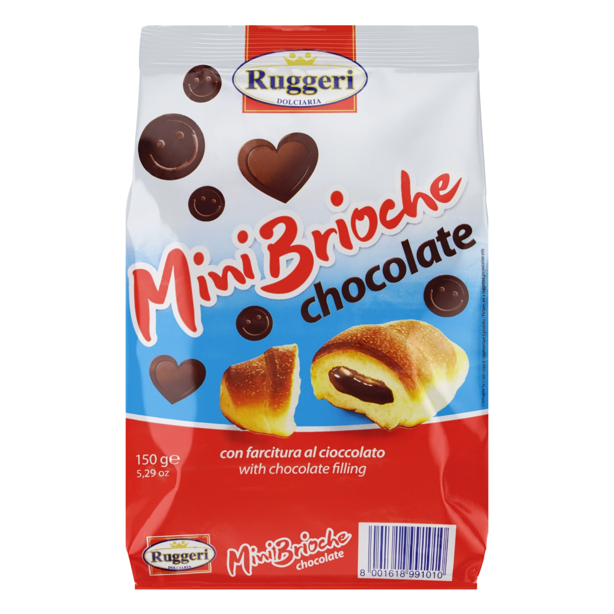 Mini Pão Brioche Com Recheio De Chocolate Ruggeri Pacote 150g