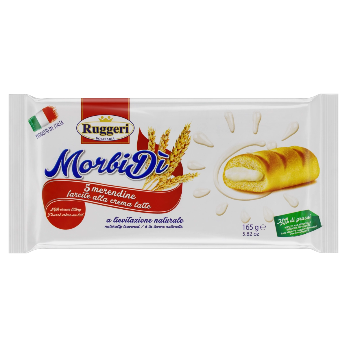 Merendine Com Recheio De Creme De Leite Ruggeri Pacote 165g 5 Unidades