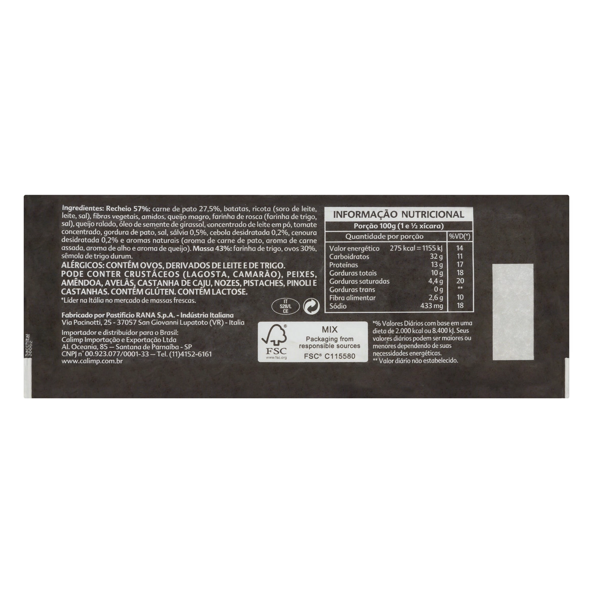 Massa Rana 250g Pato/legumes