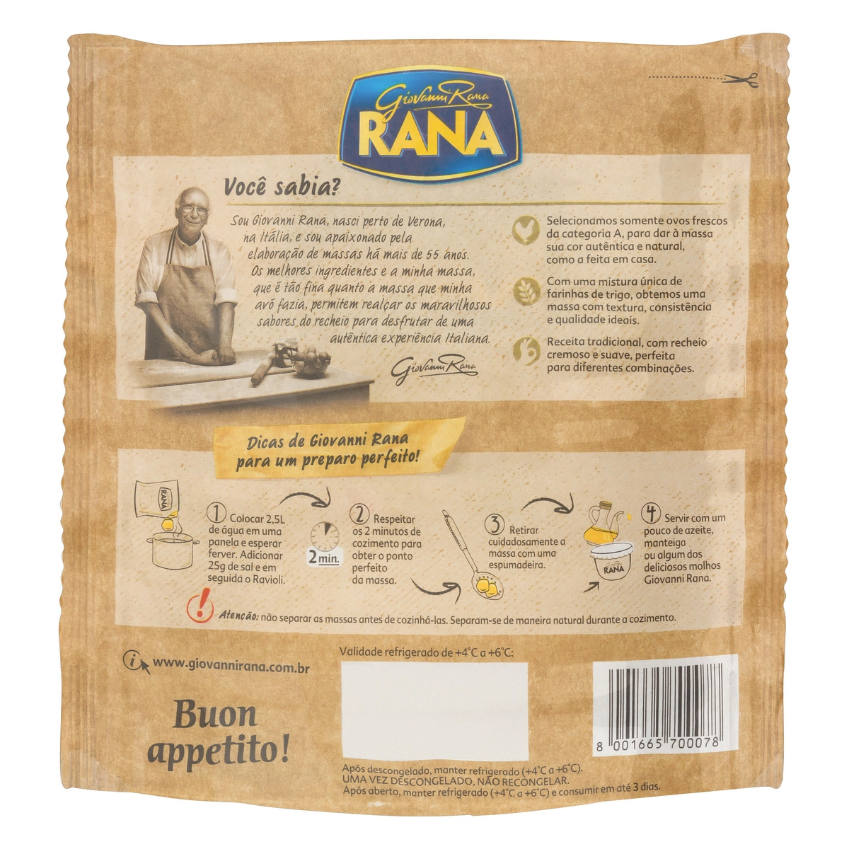 Ravioli 4 Queijos Giovanni Rana 250g
