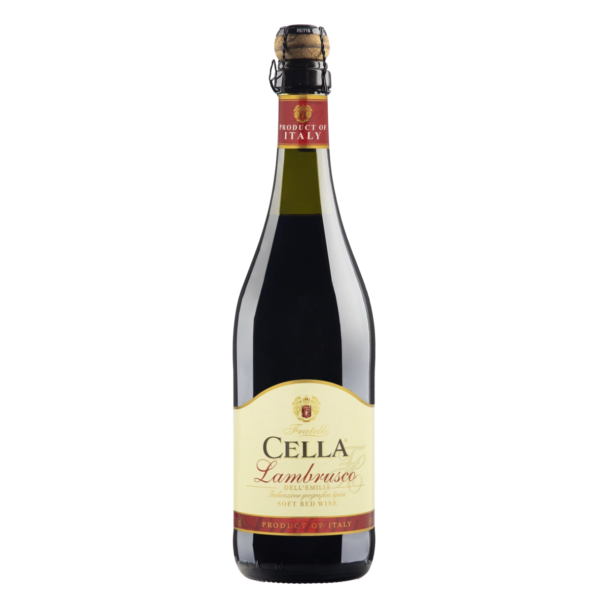 Vinho Italiano Tinto Suave Cella Lambrusco Dellemilia Garrafa 750ml
