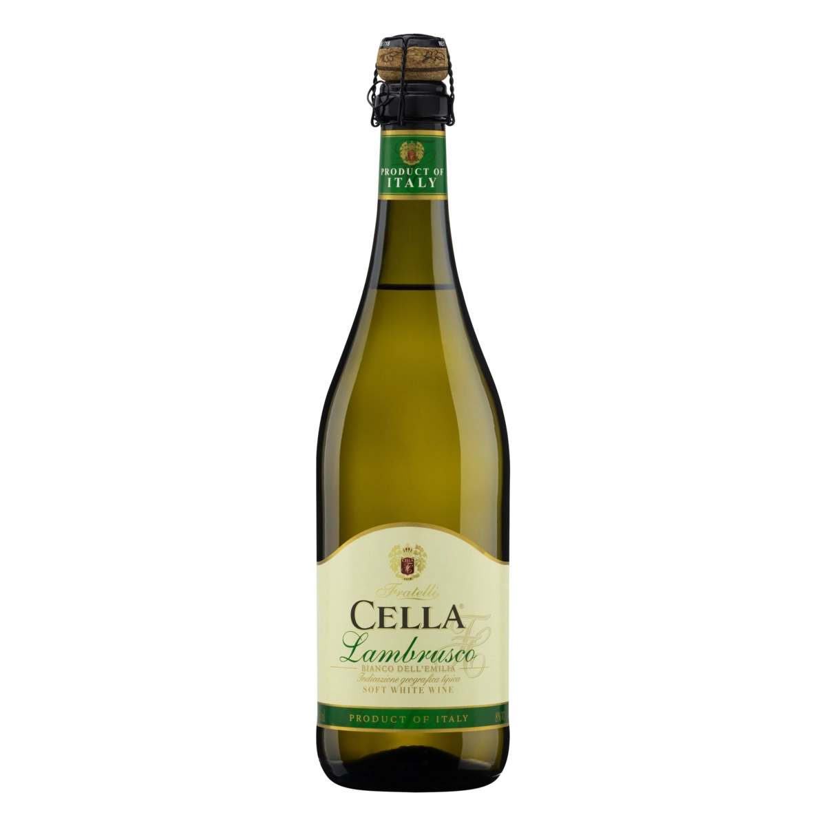 Vinho Italiano Branco Suave Cella Lambrusco Bianco Dell Emilia Garrafa 750ml