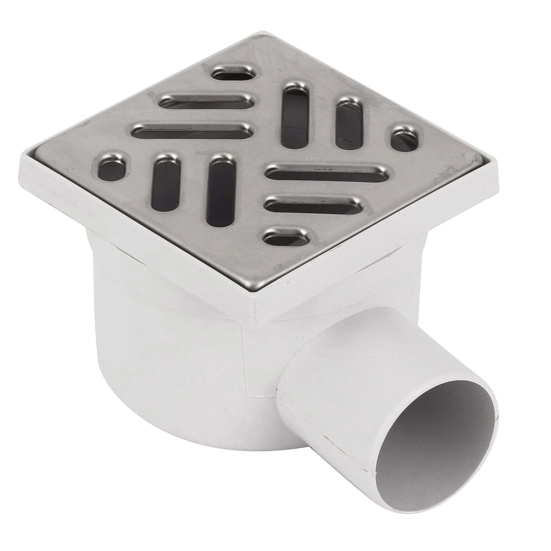 Ralo Sifonado Simples de Banheiro 11x11cm Aço Inox 304 Cromado Quadrado Odem