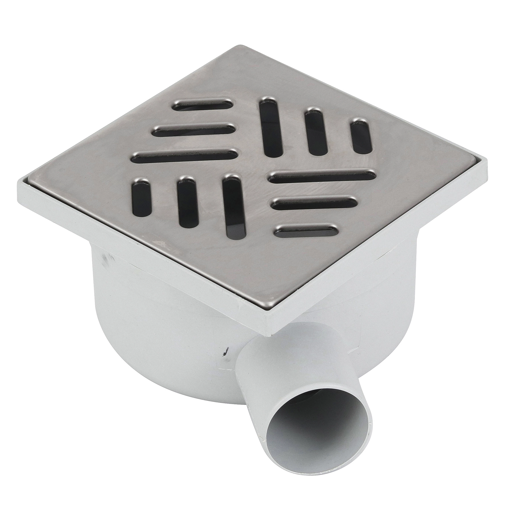 Ralo Sifonado Simples de Banheiro 15x15cm Aço Inox 304 Cromado Quadrado Odem