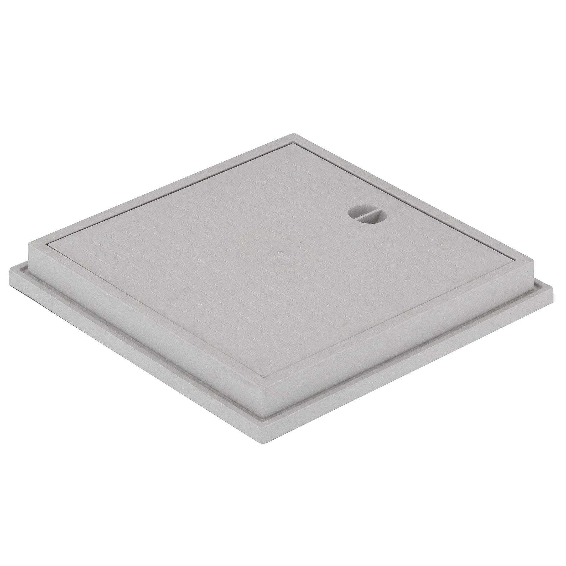 Tampão Quadrado Polipropileno com Aro 30x30cm Cinza Odem