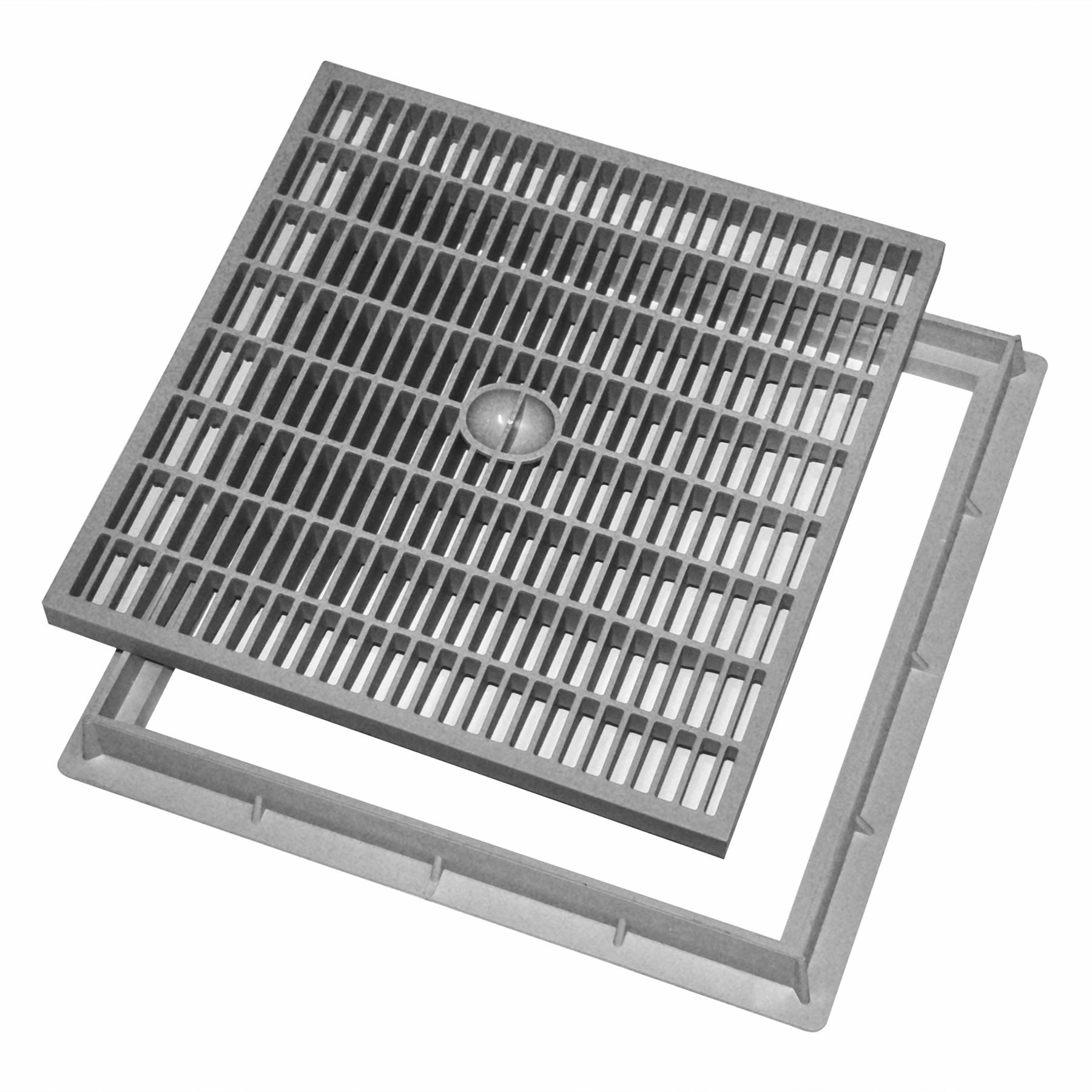 Grelha para Drenagem Externa Polipropileno 65x65cm Cinza Odem