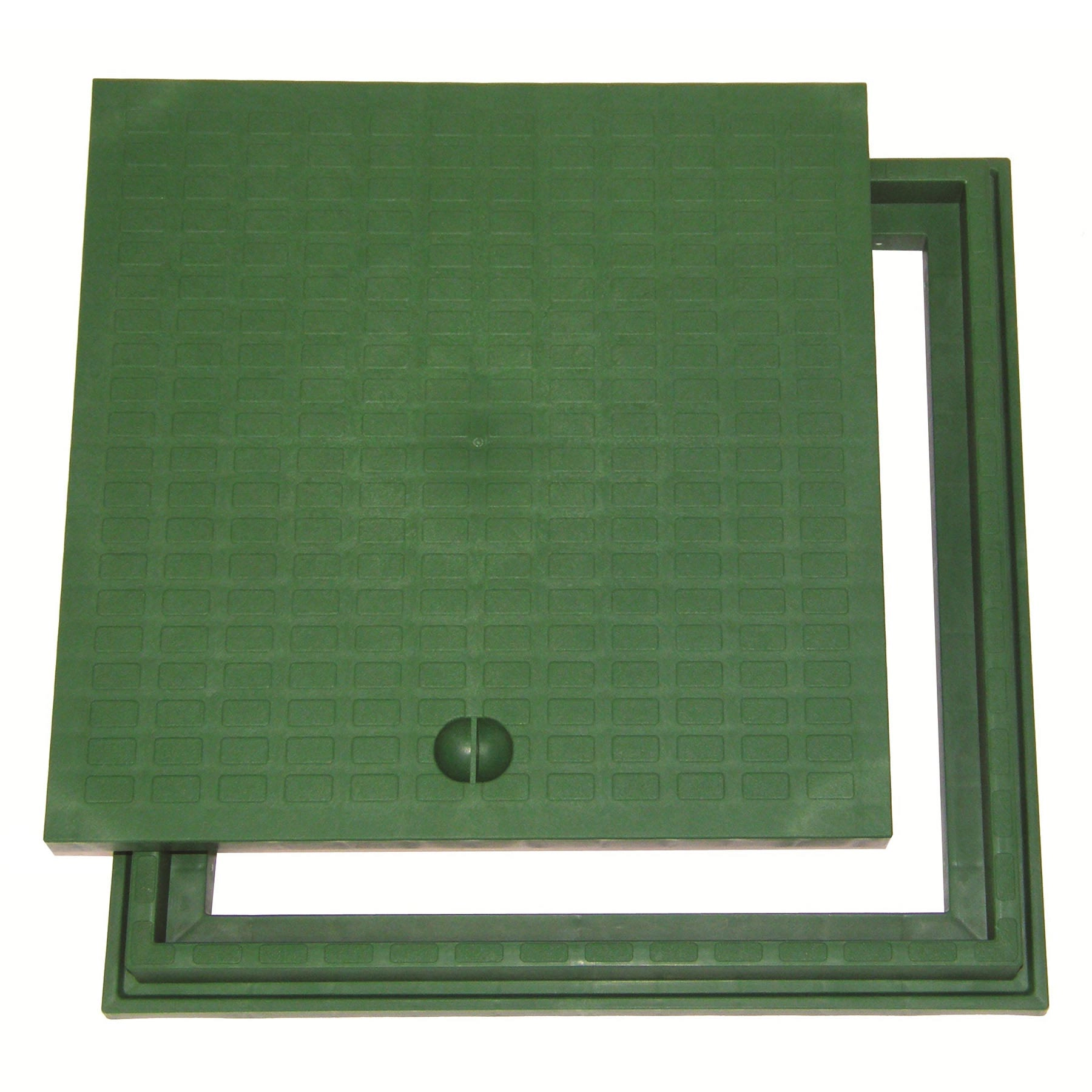 Tampão com Aro Quadrado Polipropileno Verde 20x20cm Odem