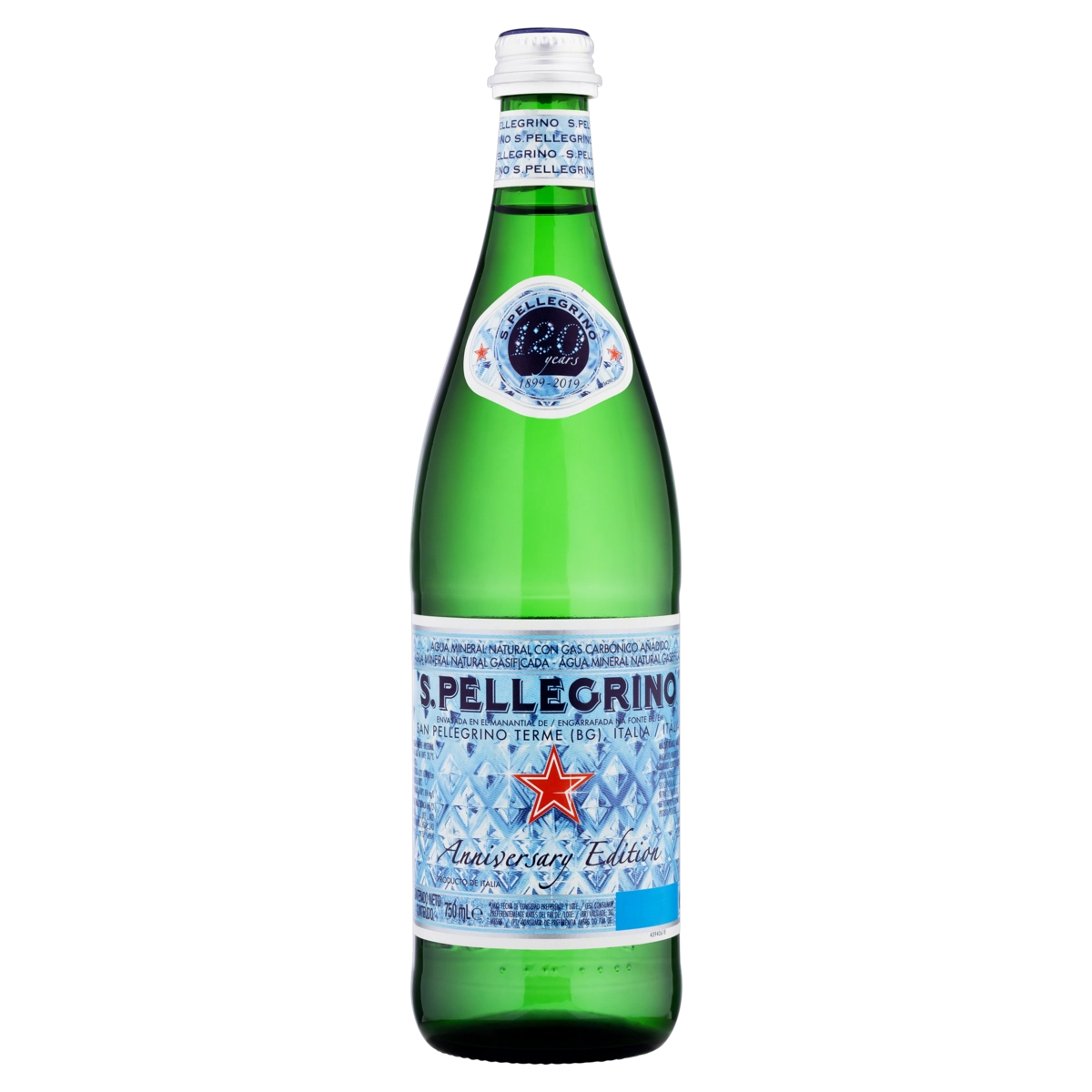 água Mineral Natural Com Gás S. Pellegrino Garrafa 750ml