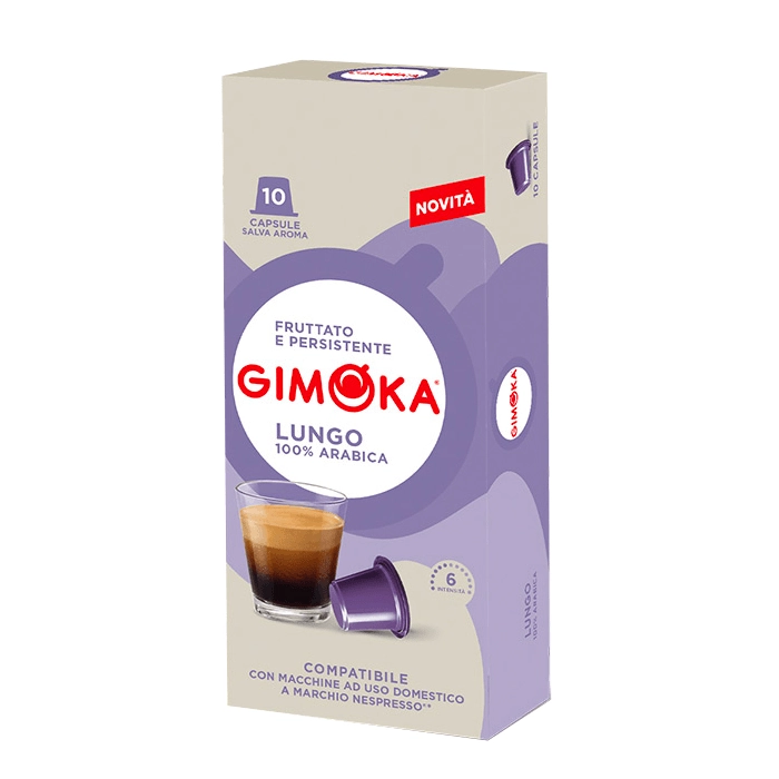 Cápsulas de café GIMOKA para NESPRESSO®* ¿ sabor LUNGO ¿ 10 unid