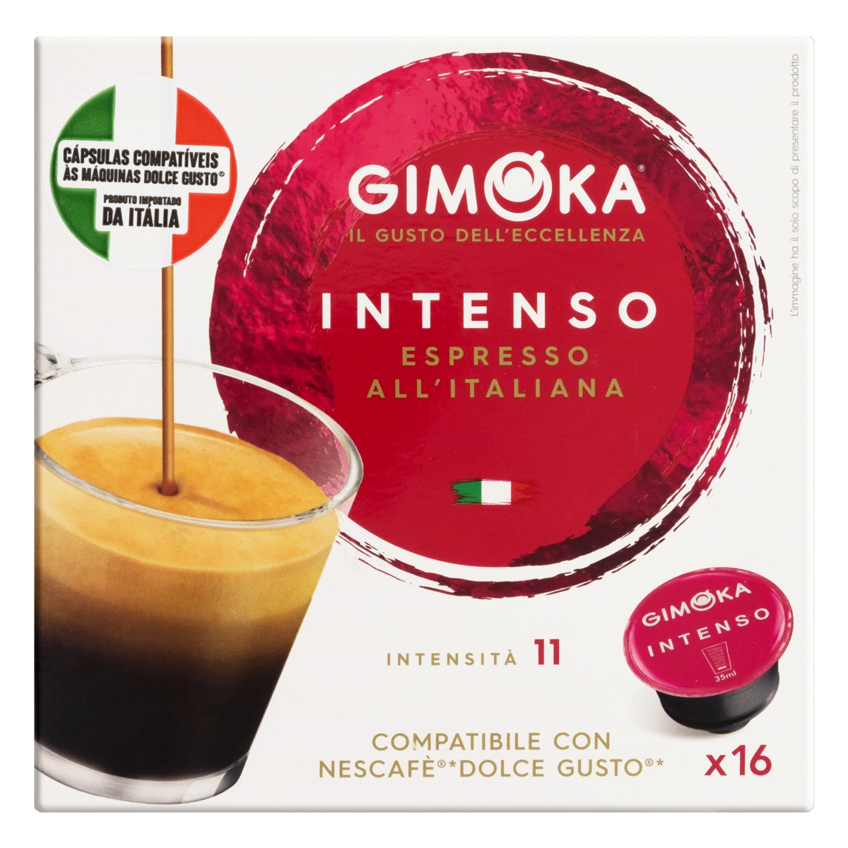 Café Em Cápsula Intenso Espresso Gimoka Caixa 112g 16 Unidades
