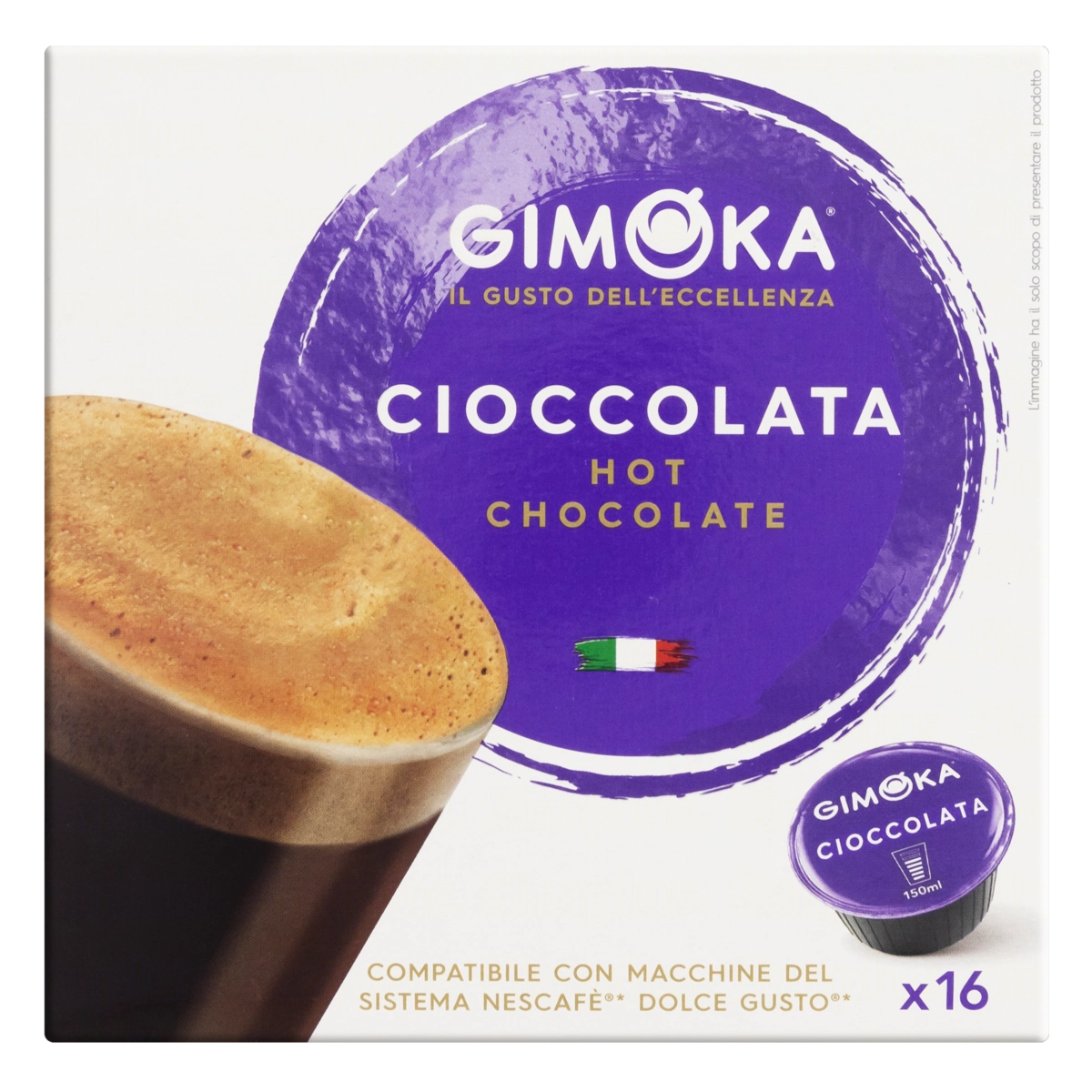 Achocolatado Em Cápsula Cioccolata Gimoka Caixa 224g 16 Unidades