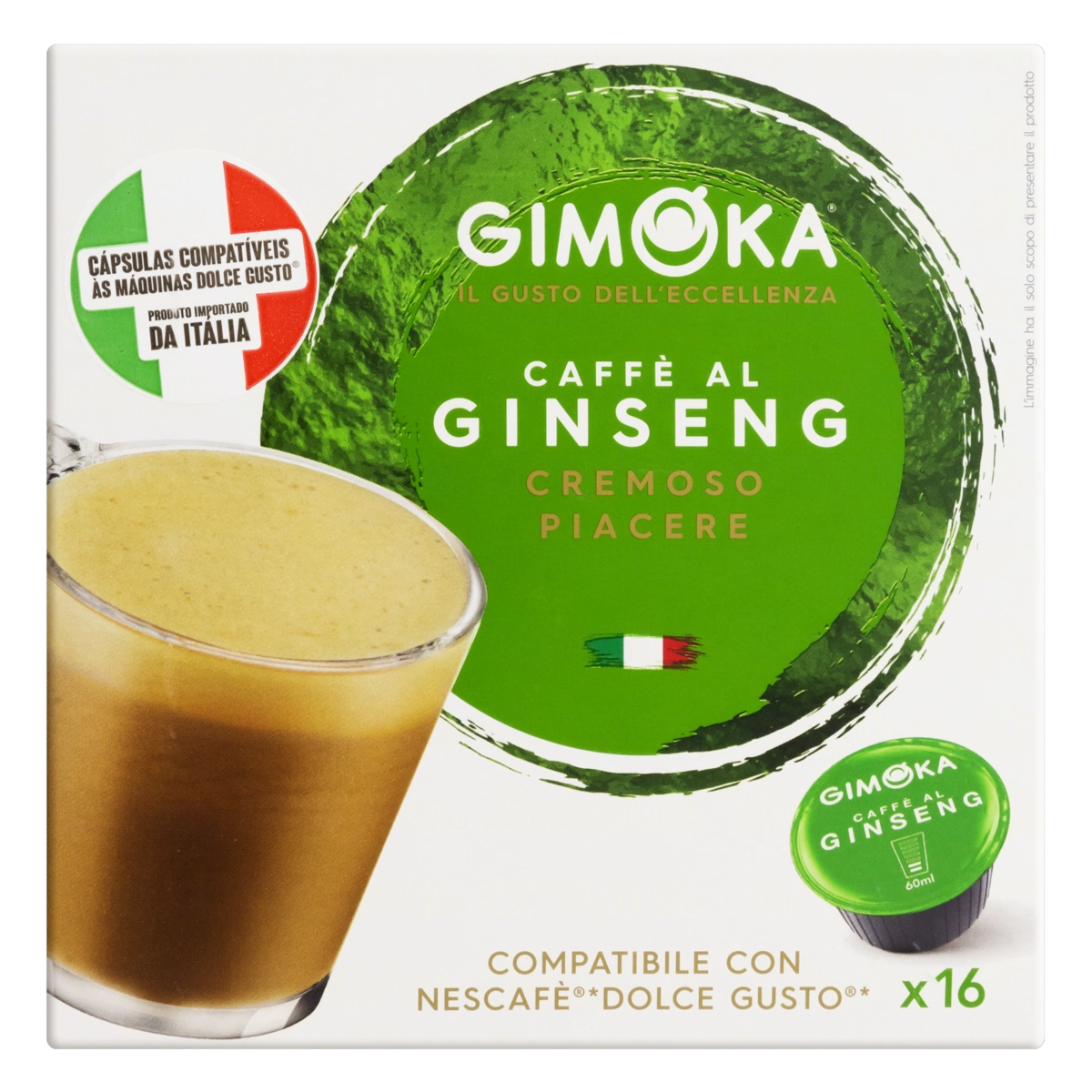 Café Em Cápsula Cremoso Caffè Al Ginseng Gimoka Caixa 115,2g 16 Unidades