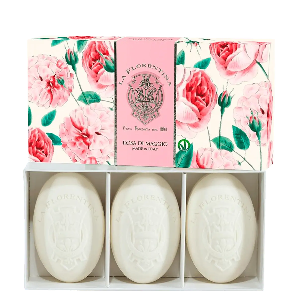 La Florentina Luxury Rose Di Maggio 3x150g Soap Set
