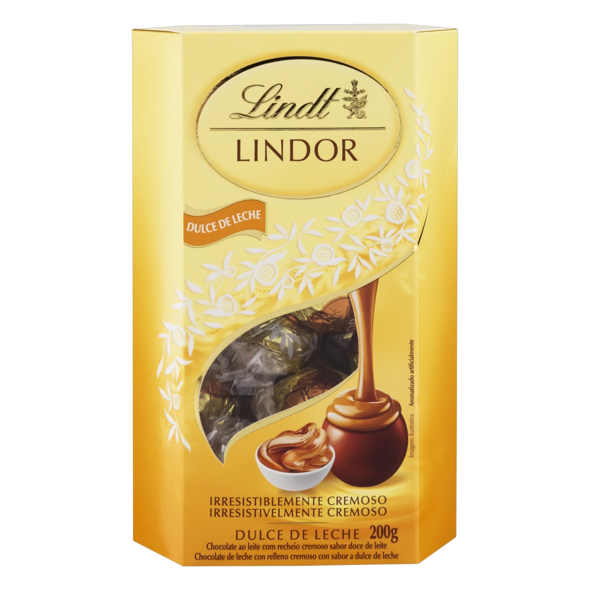 Chocolate Ao Leite Recheio Doce De Leite Lindt Lindor Caixa 200g