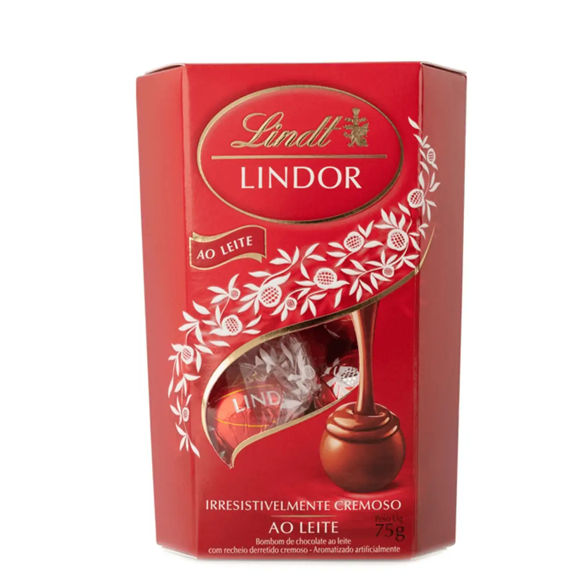 Bombom Italiano Ao Leite Recheio Cremoso Lindt Lindor Caixa 75g 6 Unidades