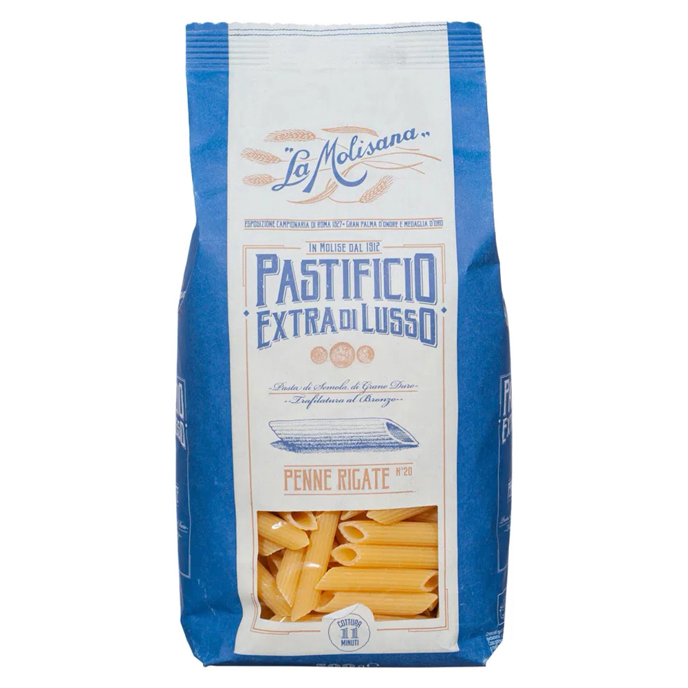 Macarrão De Sêmola Grano Duro Trafilata Al Bronzo Penne Rigate 20 La Molisana Pastificio Extra Di Lu