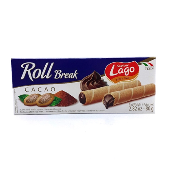 Biscoito Wafer Roll Break Cacau 80 gr | Lago