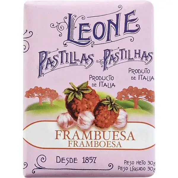 Pastilhas Veg Framboesa Leone 30g