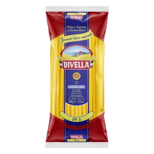 Macarrão De Sêmola Grano Duro Ziti 2 Divella Pacote 500g