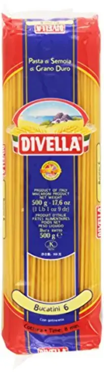 Macarrão De Sêmola Grano Duro Bucatini 6 Divella Pacote 500g